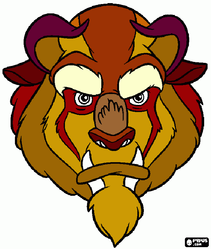 Beast mask para colorear