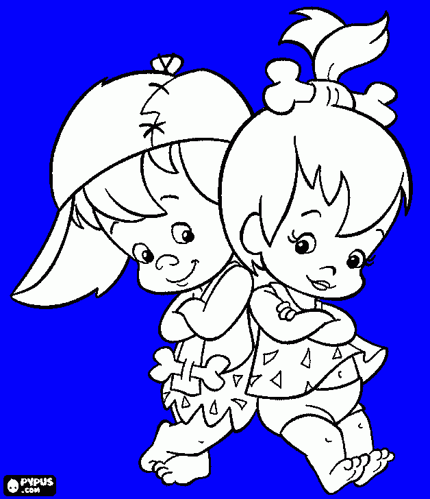 bebés Pebbles Picapiedra para colorear