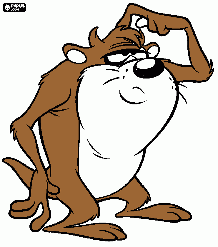bello precioso el desmonio de tazmania para colorear