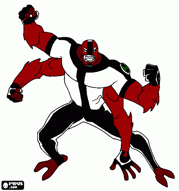 ben 10 cuatro brazos para colorear