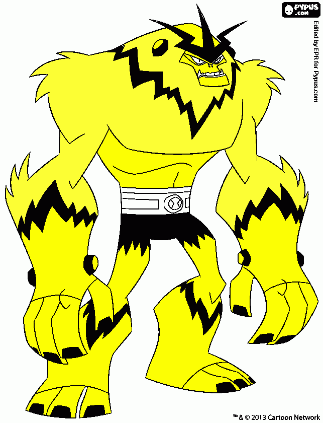 ben 10 mono electrico para colorear