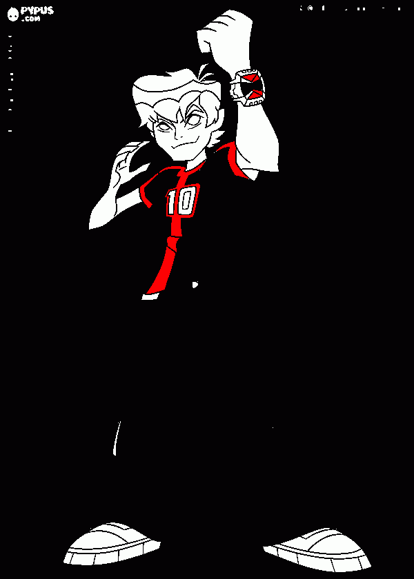 BEN 10 ROJO para colorear