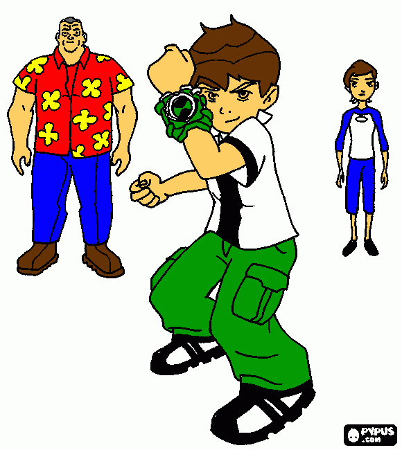 ben10 con el reloj para colorear