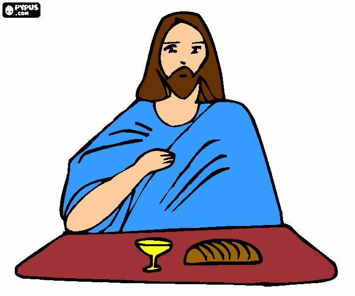 bendicion al pan y vino para colorear