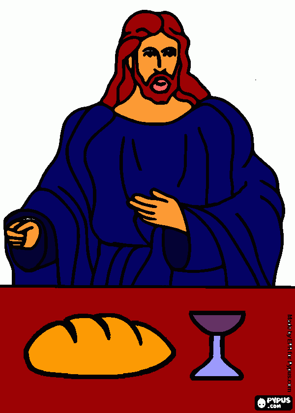 Bendicion pan y vino dibujo para colorear