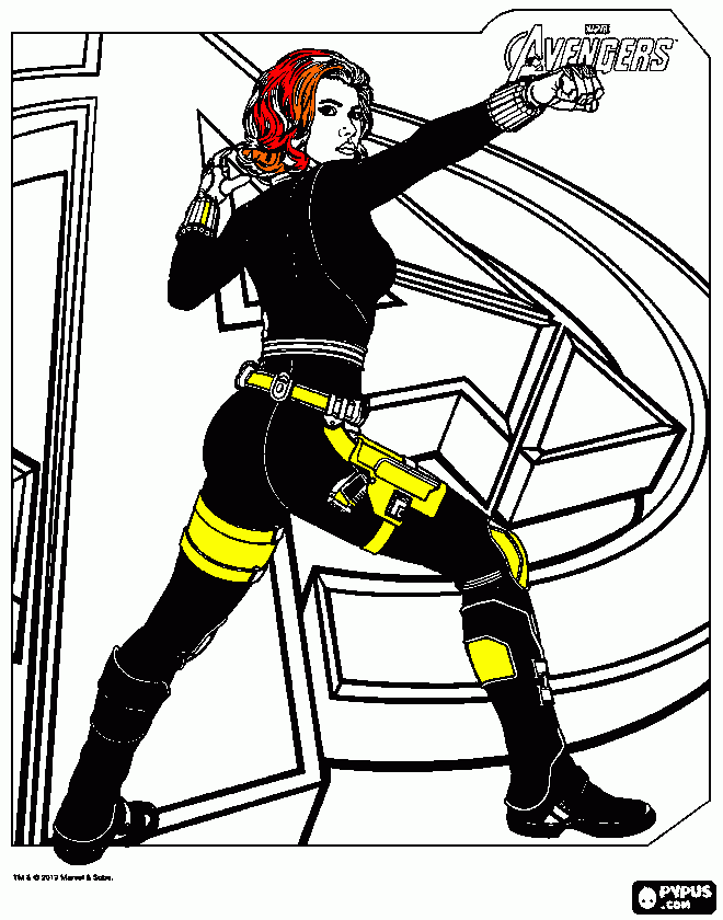 BLACK WIDOW para colorear