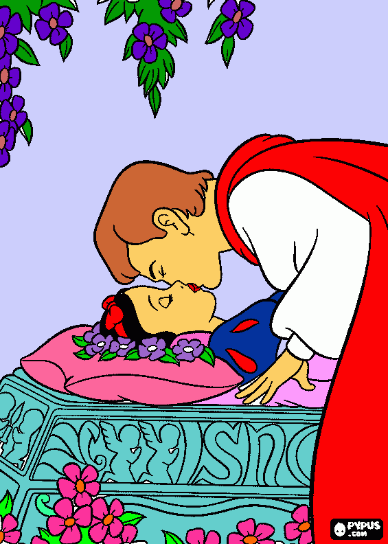 blancanieves y l principe para colorear