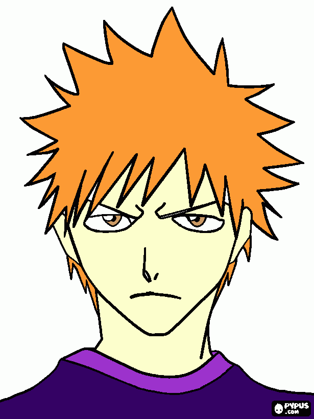 bleach dibujo cara para colorear
