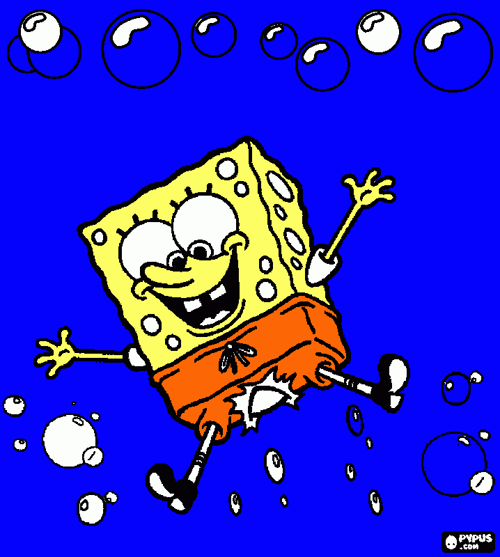 bob esponja bolando para colorear
