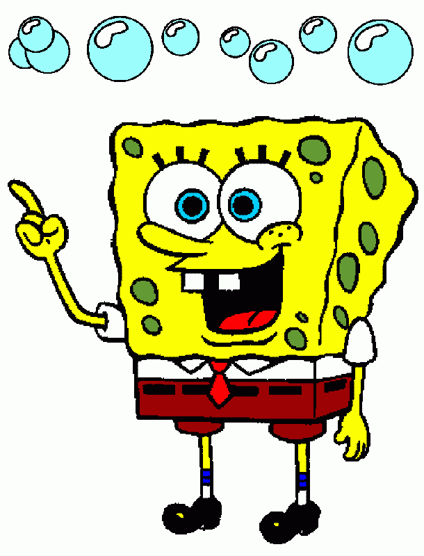 bob esponja feliz para colorear
