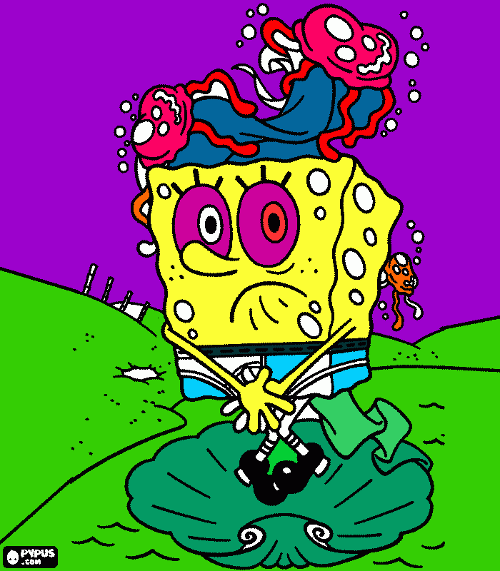 bob esponjacon 3 medusas para colorear