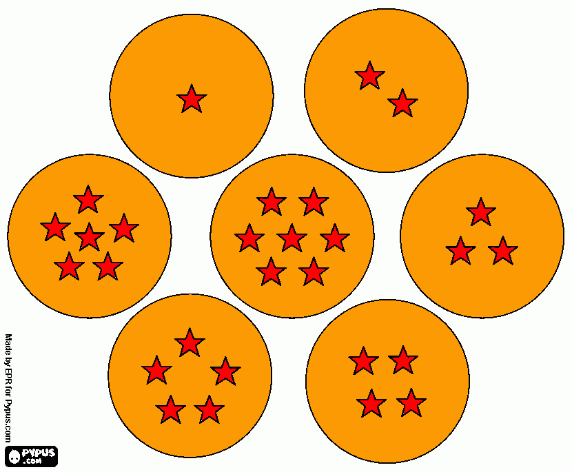 bolas de dragon para colorear