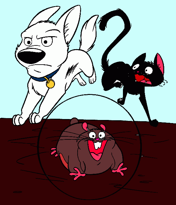 Bolt, Mittens y Rhino para colorear