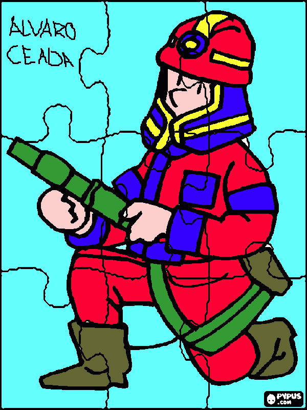 bombero puzle para colorear