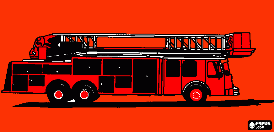 bomberos camion para colorear