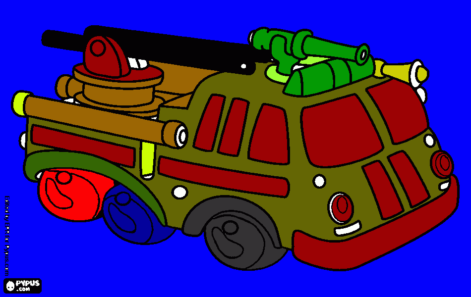 Bomberos Navidad de Bombonbill para colorear