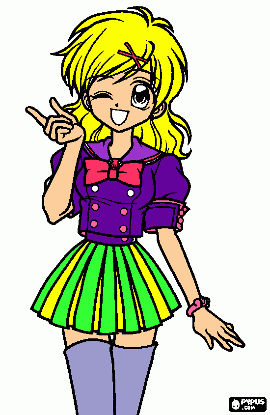 bonito un anime grande y colorin para colorear