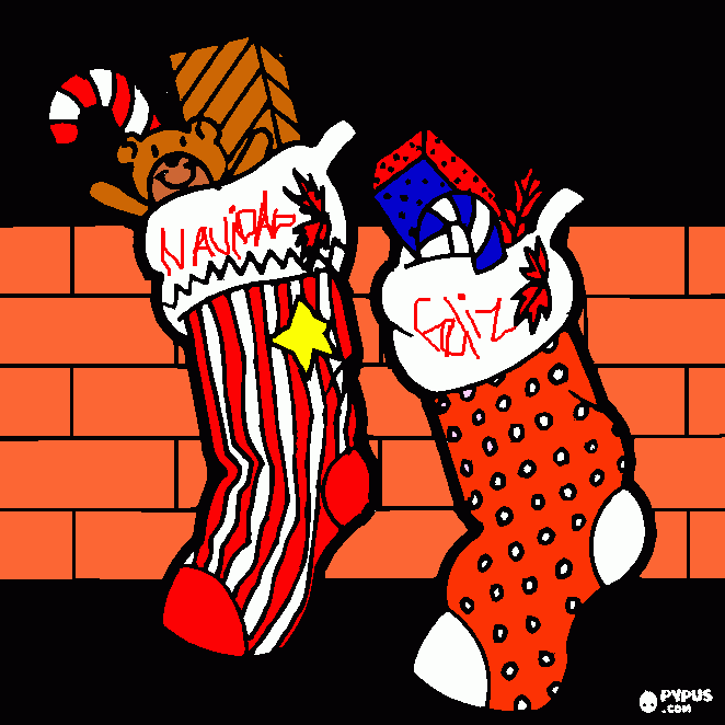 botas de navidad para colorear