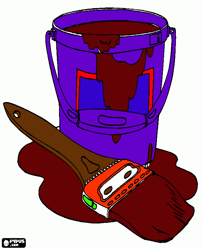 bote de pintura para colorear