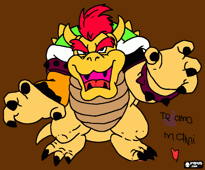 bowser enemigo de mario bros para colorear