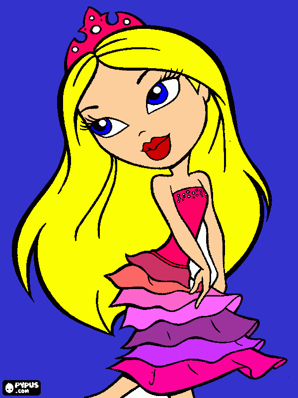 bratz escuela de princesas para colorear