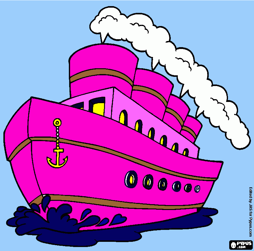 brco rosa para colorear