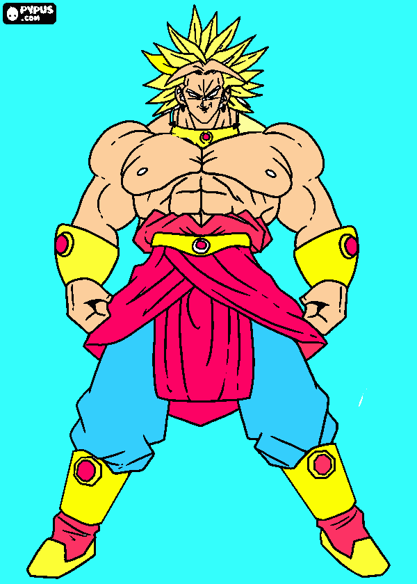 broly imvencible para colorear