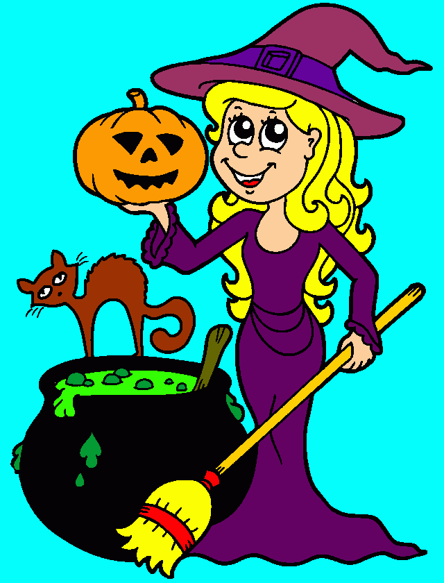 Bruja de halloween. para colorear