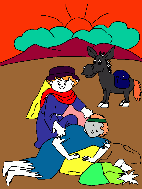 buen samaritano para colorear