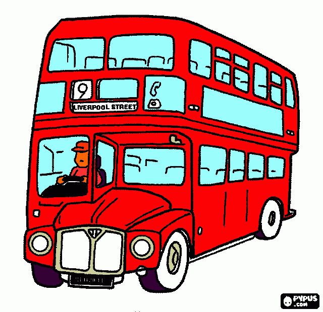 bus london para colorear
