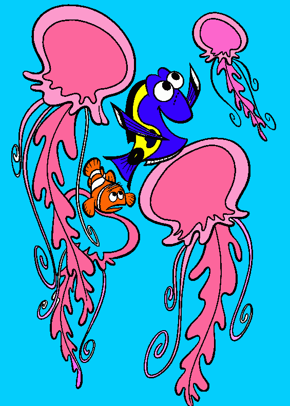 Buscando a Nemo(con las medusas) para colorear