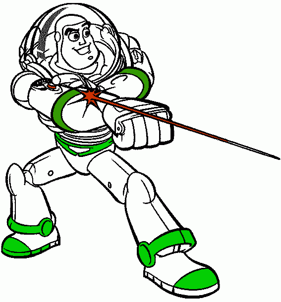 Buzz Lightyear disparando laser para colorear