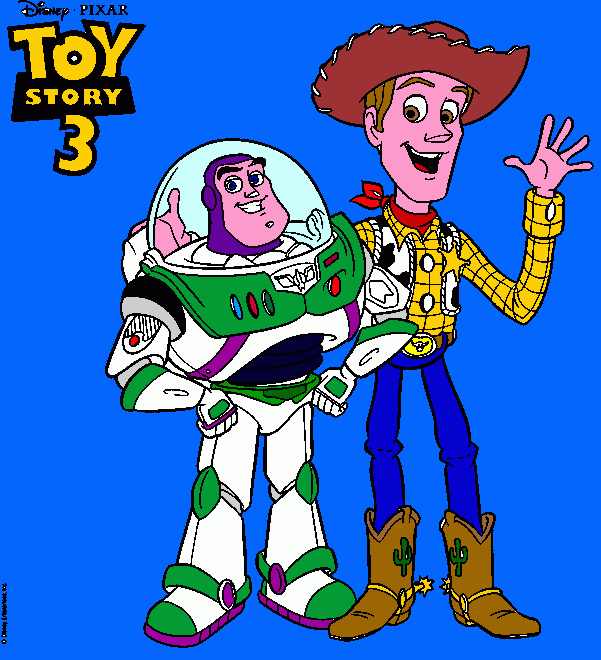 Buzz  y  budi  se  estan  abrasando para colorear