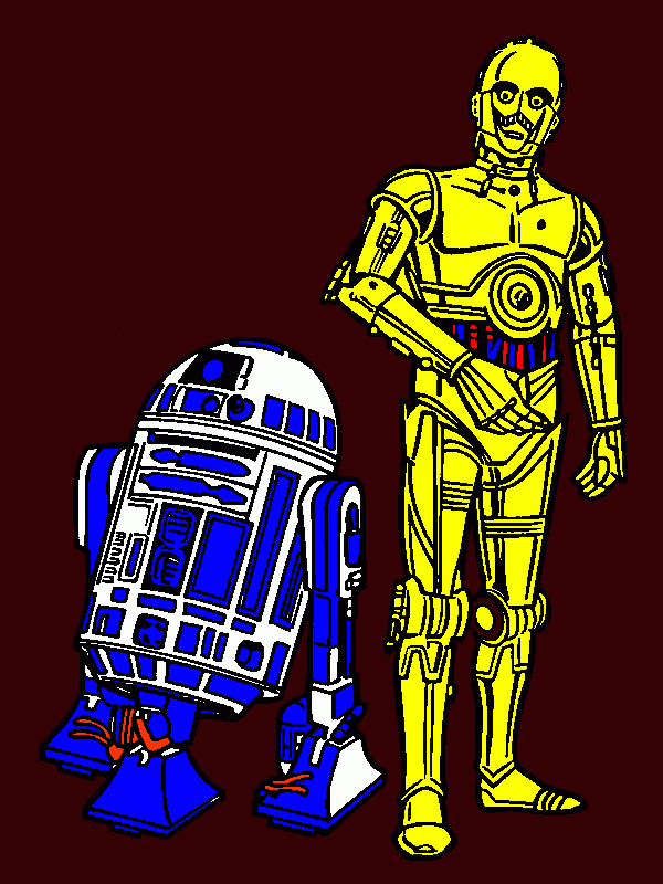 C3PO y R2D2... para colorear