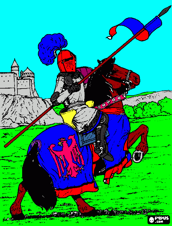 caballero cruzado para colorear