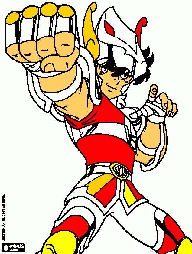 CABALLEROS DEL ZODIACO para colorear