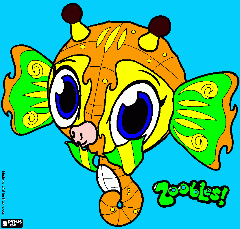 caballito de mar para colorear