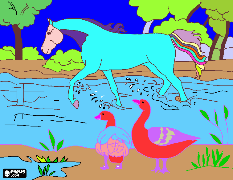 caballo coloreado para colorear