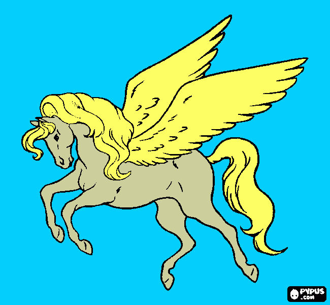 caballo con alas para colorear