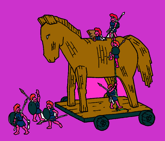 caballo de troya para colorear