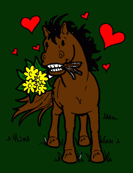 caballo enamorado para colorear