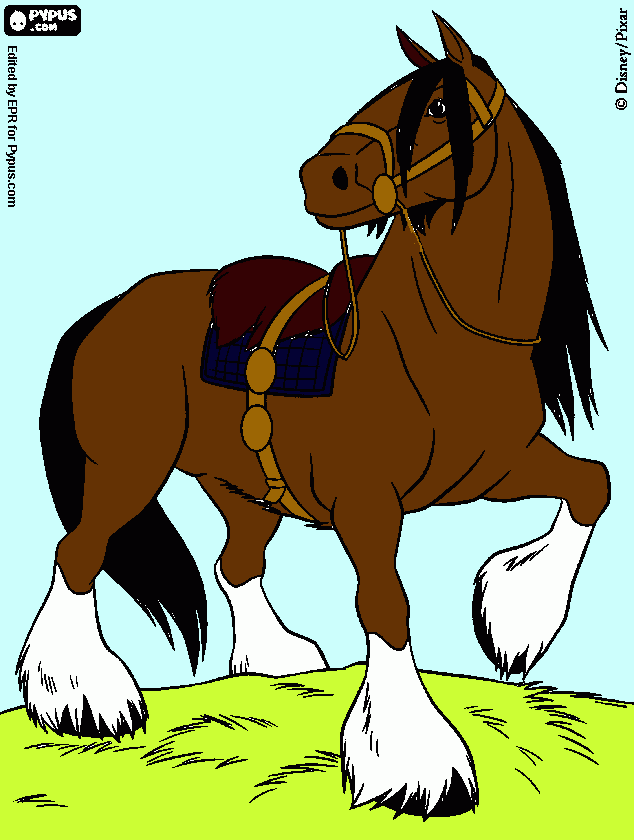 caballo percheron para colorear