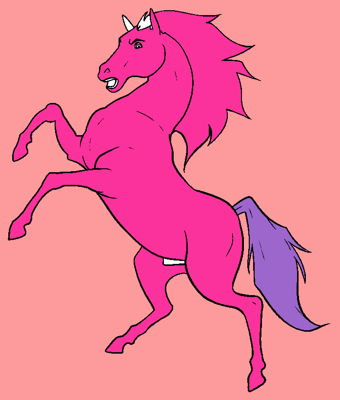 caballo rosa para colorear