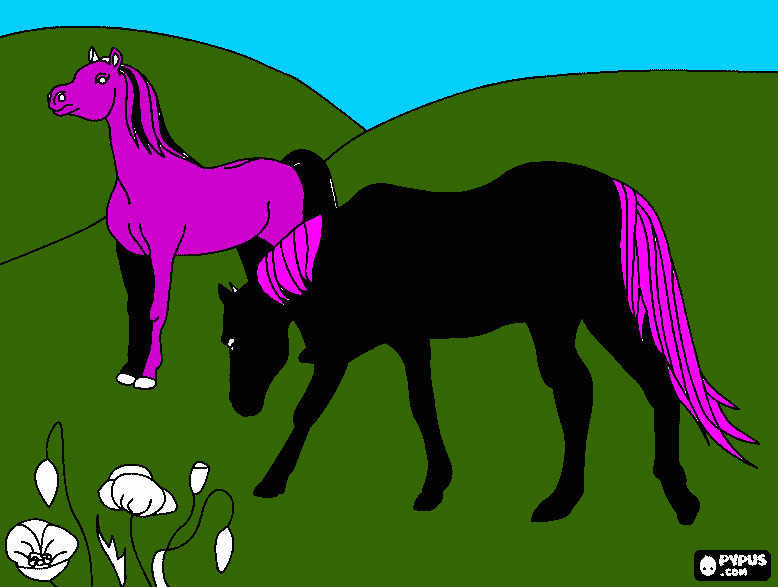 caballo rosita rosa para colorear