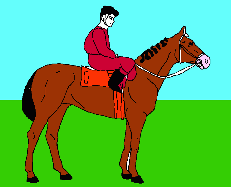 caballo y jinete para colorear
