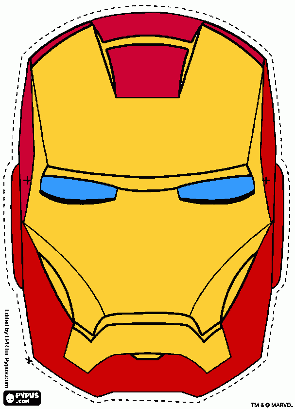 cabeza iron man para colorear