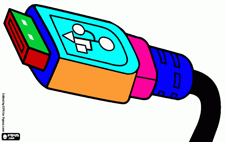 cable usb para colorear