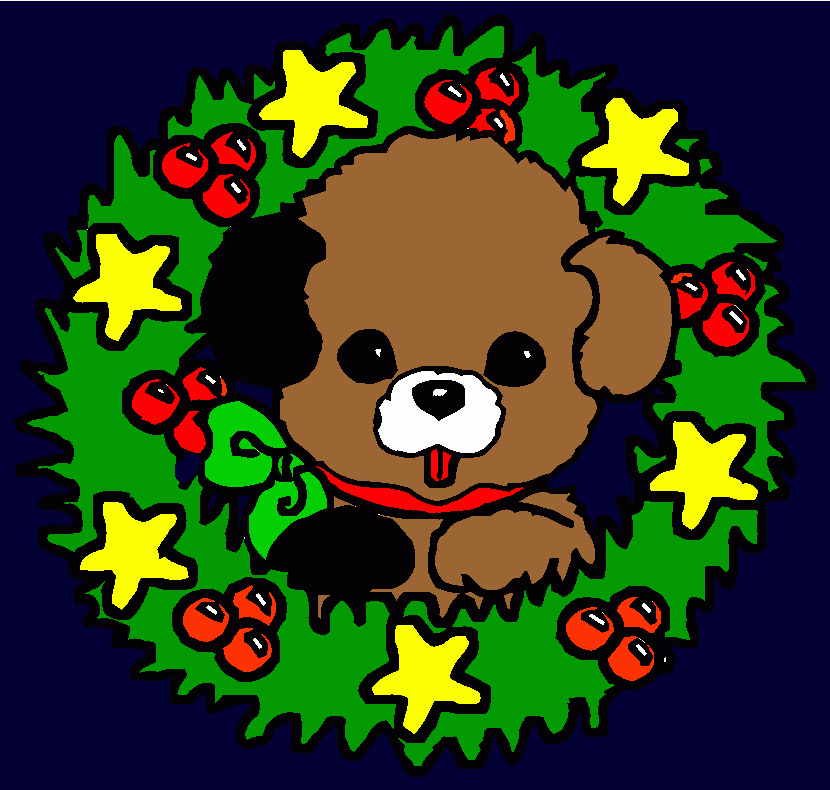 Cachorro navidad para colorear