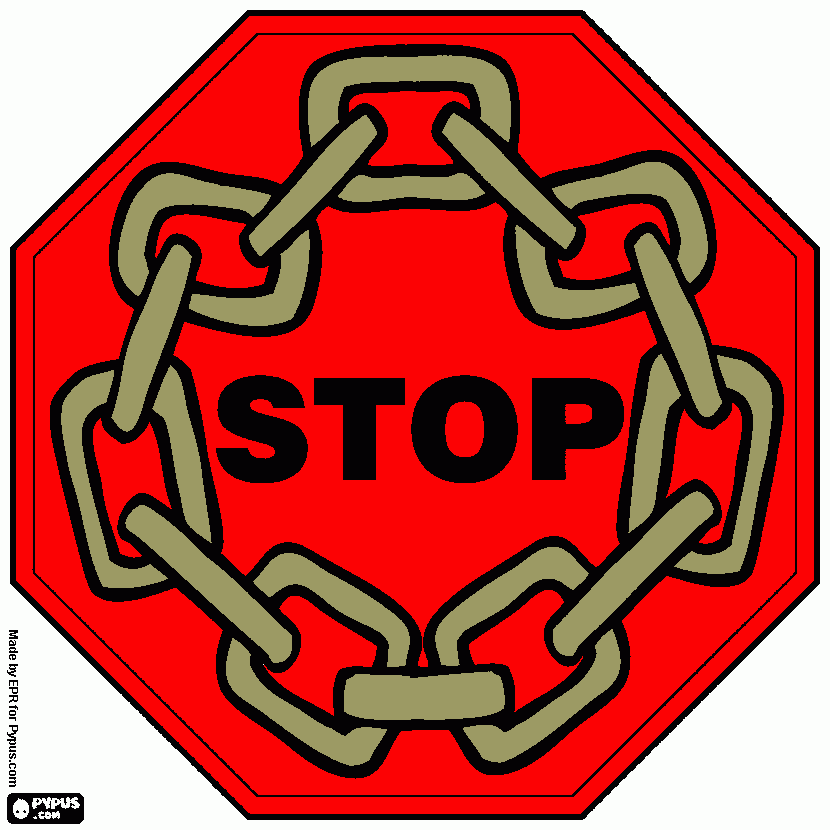 cadenas estop para colorear