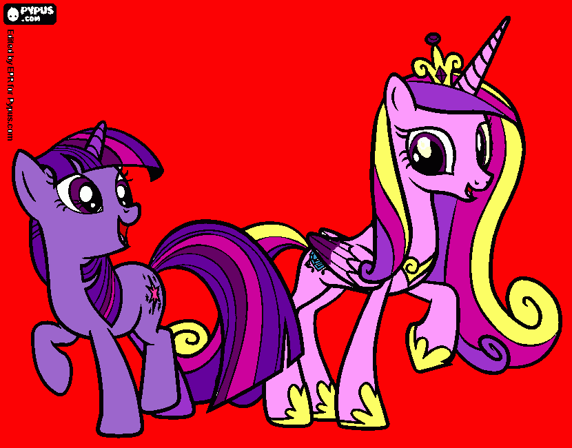 Cadence y Twilight <3 para colorear